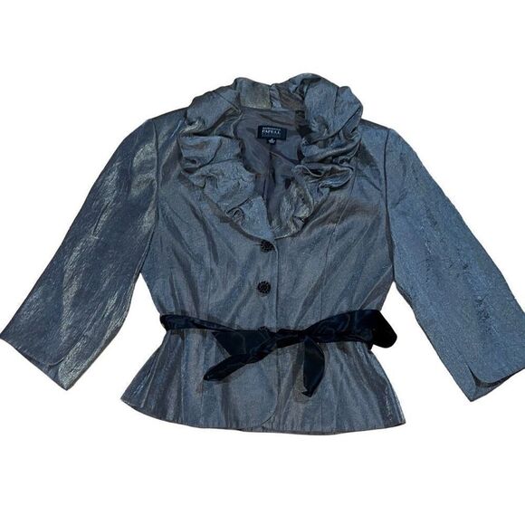 Adrianna Papell Jackets & Blazers - New Adrianna Papell Victorian Ruffled Metallic Gold Evening Dress Topper Women